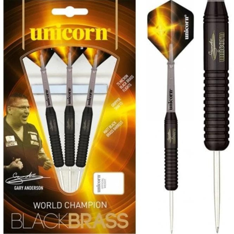 Unicorn WC Black Brass – Steel Tip – GA2 – Gary Anderson – Black 22g