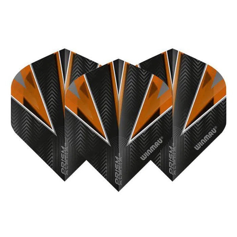 Winmau Prism Alpha Extra Thick Standard Black & Orange Flights