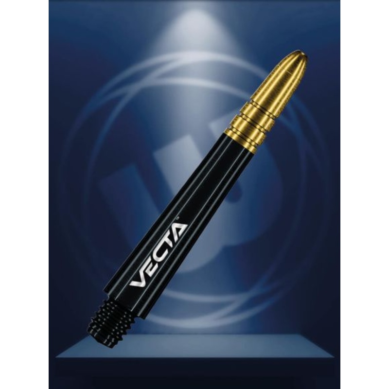Winmau Vecta Black & Gold Intermediate Polycarbonate Intermediate (37mm in length excluding thread) Black