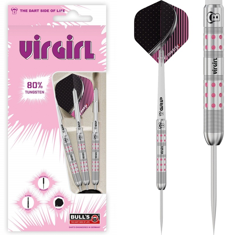 BULL’S Virgirl VR1 Darts – Steel Tip – 80% Tungsten – Dot Grip 21g