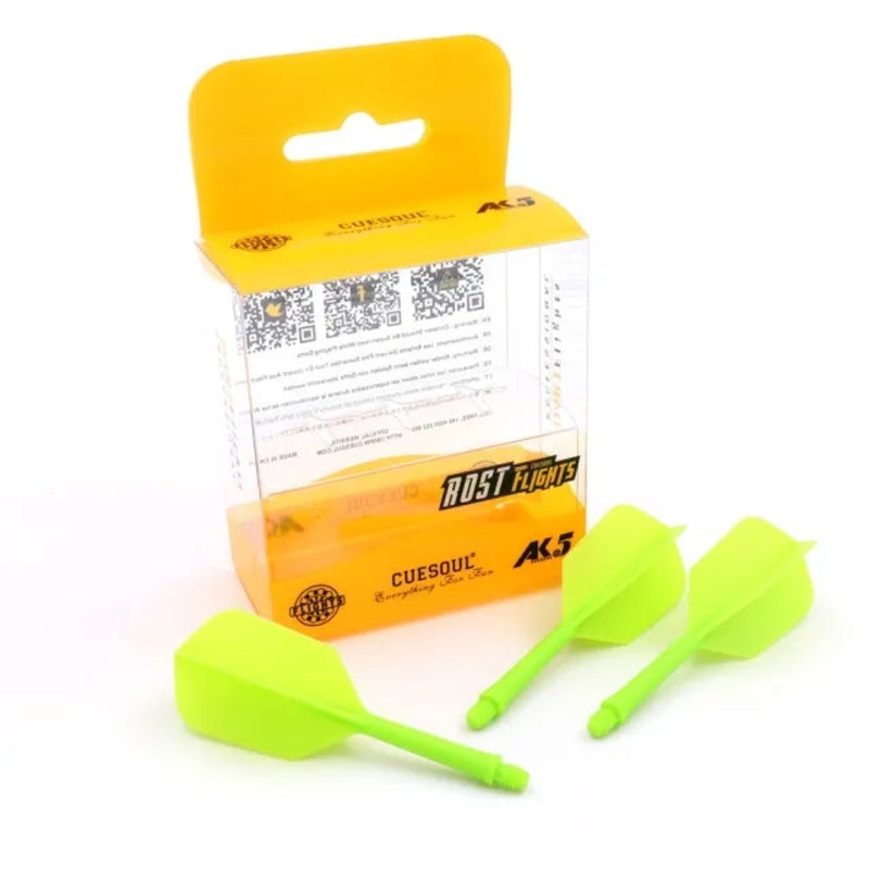 CUESOUL ROST AK5 Integrated Dart Shaft & Flight – Slim Shape – Medium – Green Green Medium (28mm in length excluding thread) Slim