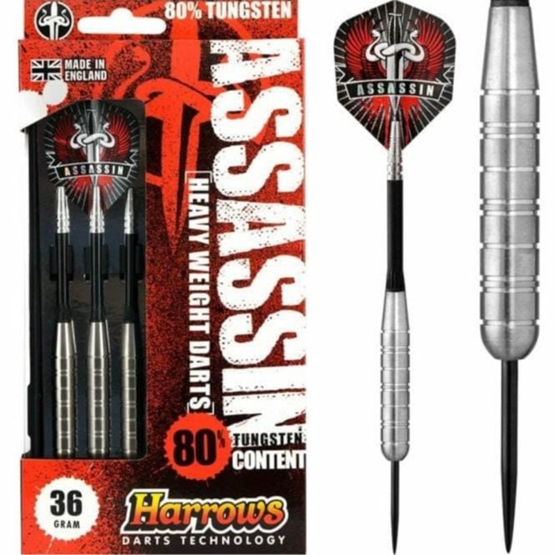 Harrows Assassin Darts – Steel Tip – Heavy – Ringed – 36g 36g