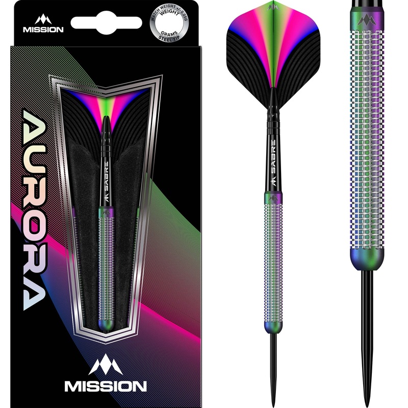 Mission Aurora Darts – Steel Tip – 90% Tungsten – Coral PVD 23g