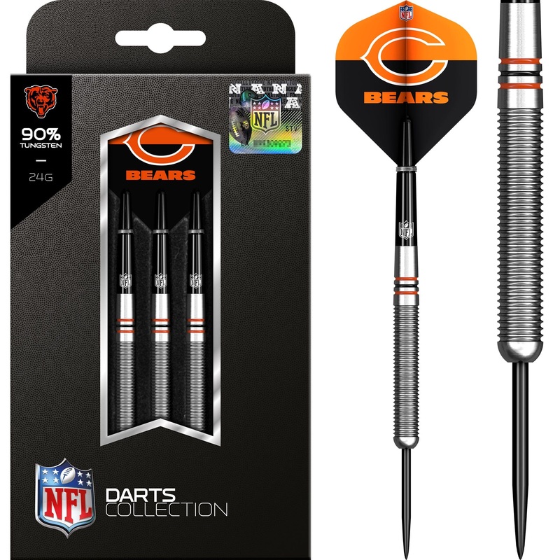 NFL – Steel Tip Tungsten Darts – Official Licensed – Chicago Bears – 24g 24g