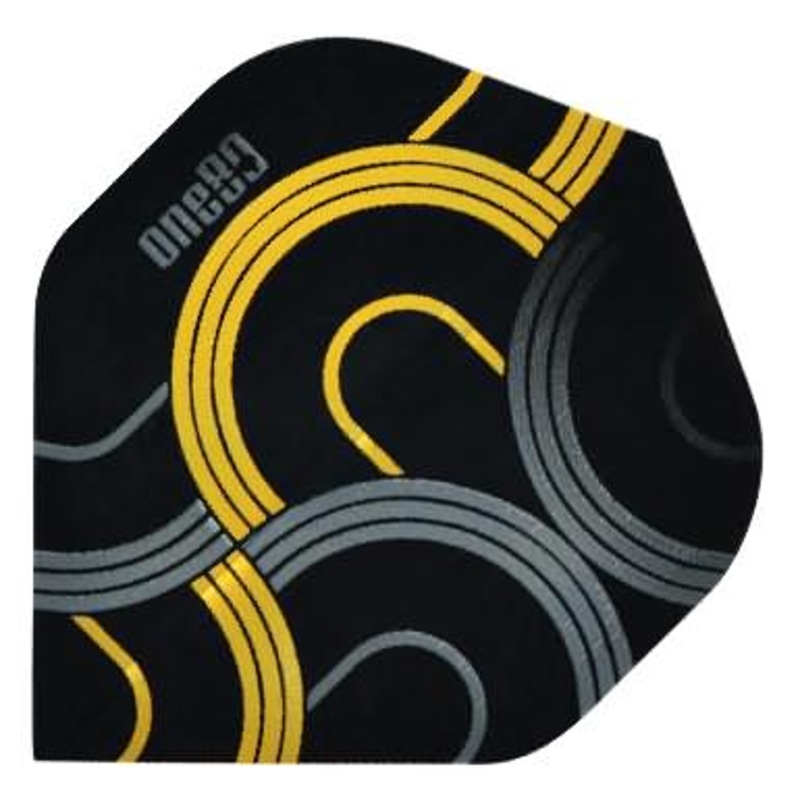 One80 Circult Black/Gold Dart Flights Standard 100 Micron Poly