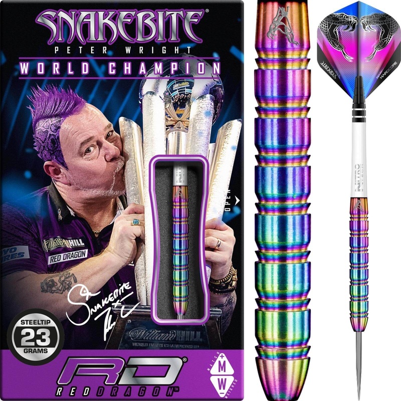 Red Dragon – Peter Wright Snakebite 1 Darts – Steel Tip – 85% Tungsten – 22g 23g 24g 22 grams