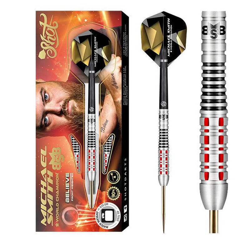 Shot Michael Smith Believe 90% Steel Tip Darts 22 GRAM