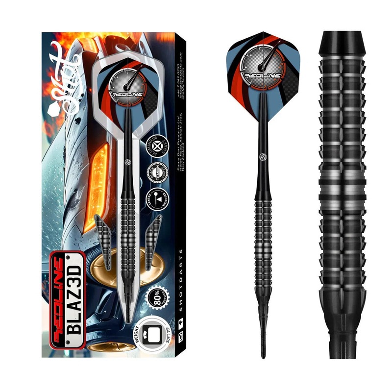 Shot Redline BLAZ3D 80% Tungsten Soft Tip Darts 20 GRAM