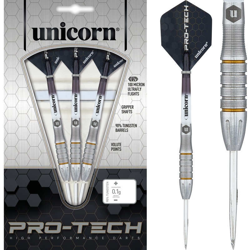 *Unicorn Protech Darts – Style 5 – Steel Tip – Gold Ring 23g