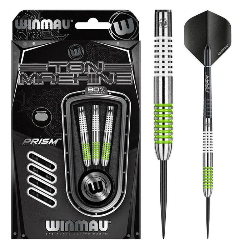 Winmau Ton Machine Green 80% Tungsten Steel Tip Darts 21 GRAM