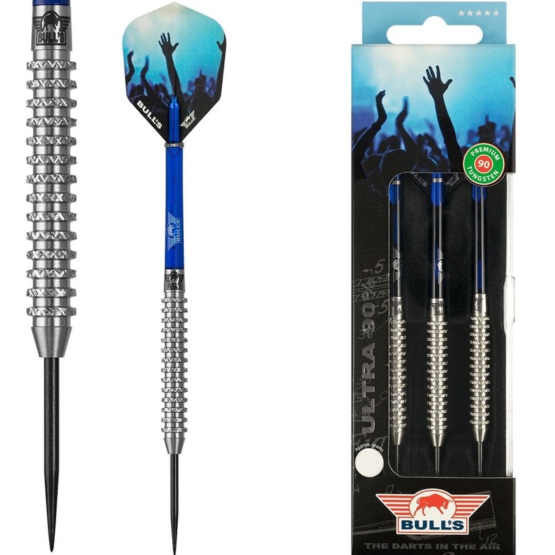 Bulls Ultra Darts – Steel Tip Tungsten – Heavy Knurled Ring Grip 21g