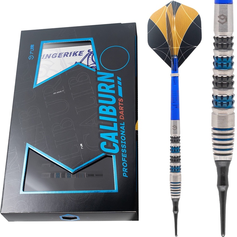 *Caliburn Ringerike Darts – Soft Tip – 90% – Black & Blue 20g