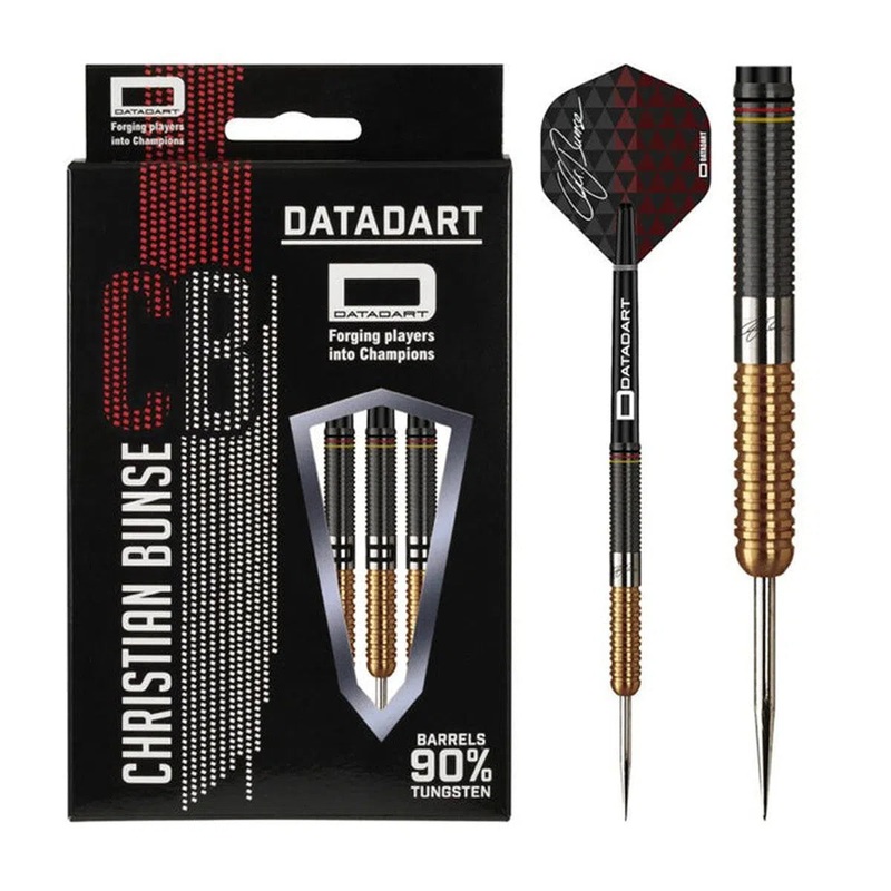 DataDart Christian Bunse Black & Gold 90% Tungsten Steel Tip Darts 21 GRAM
