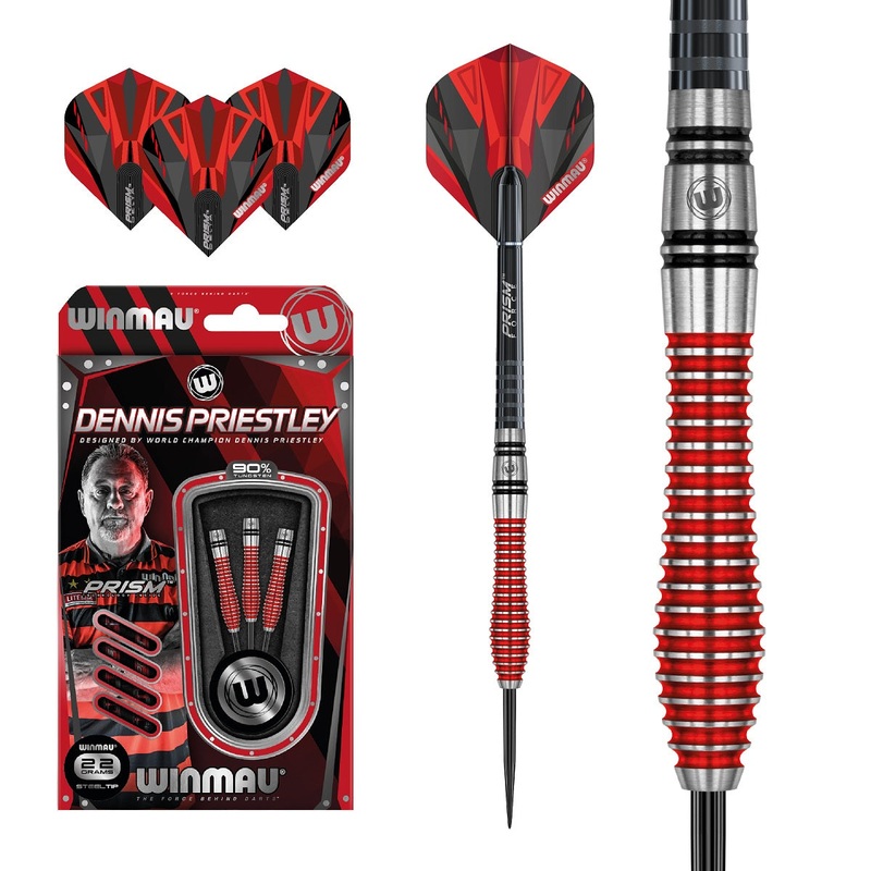 Dennis Priestley Special Edition 90% Tungsten Steel Tip Darts by Winmau 22 Gram