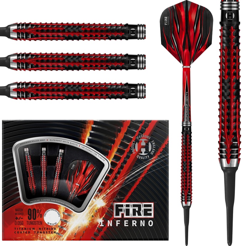 *Harrows Fire Inferno Darts – Soft Tip – Black & Red 18g