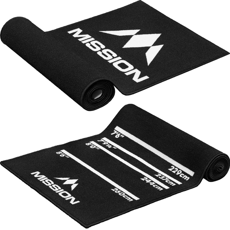 Mission Carpet Dart Mat – Non Slip Back – Black With Logo