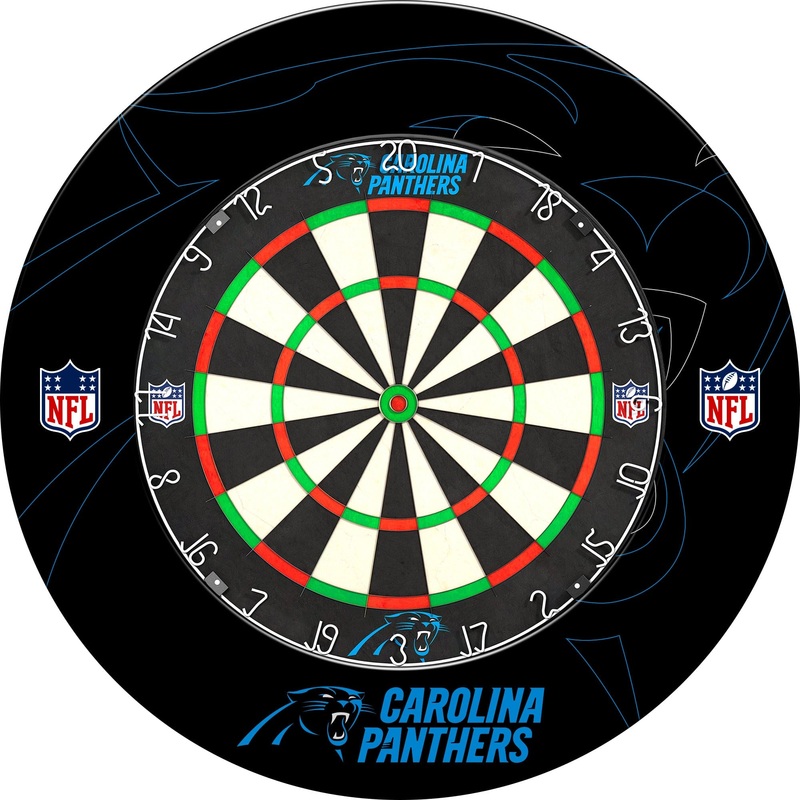 NFL – Printed Dartboard & Printed Surround – Official Licensed – Carolina Panthers