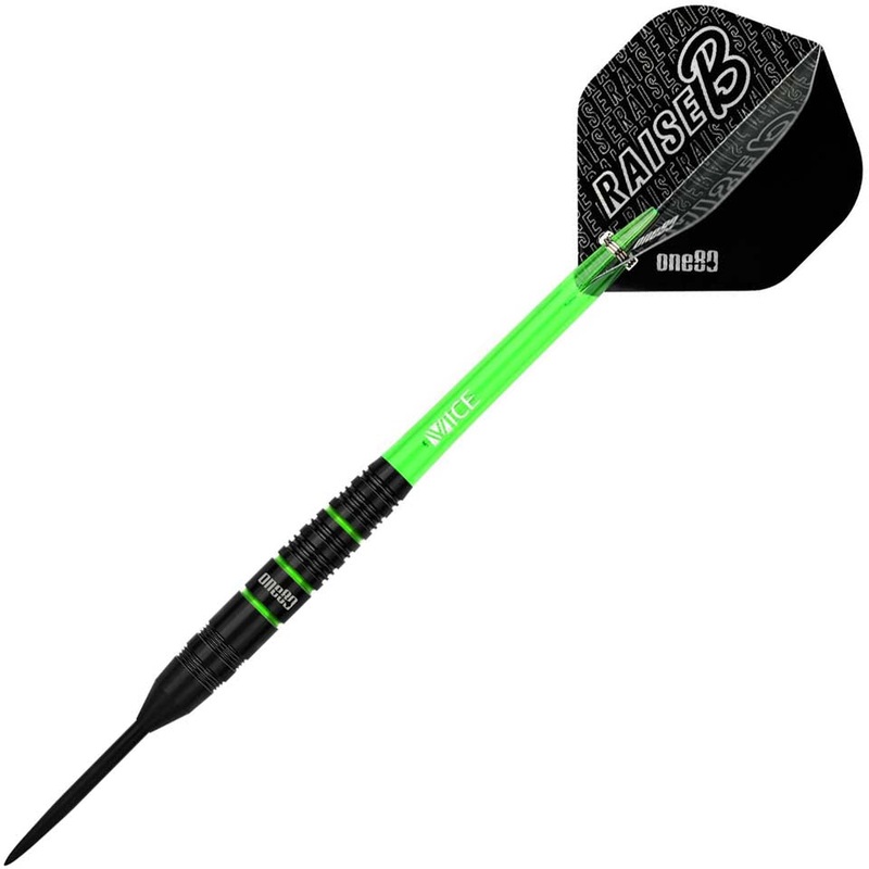 One80 Raise B Steel Tip Darts – 23gm Green