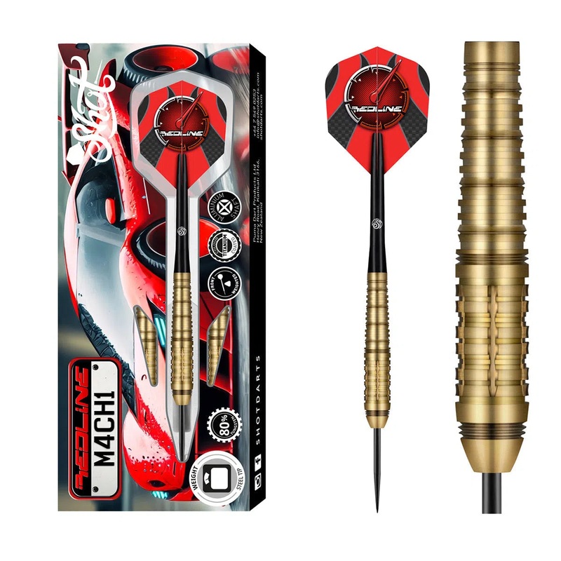 Shot Redline M4CH1 80% Tungsten Steel Tip Darts 23 GRAM