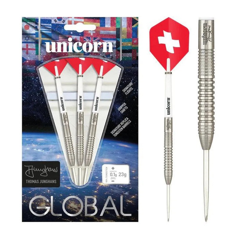 Unicorn Thomas Junghans Global Darts 90% Tungsten Steel Tip Darts 23 GRAM