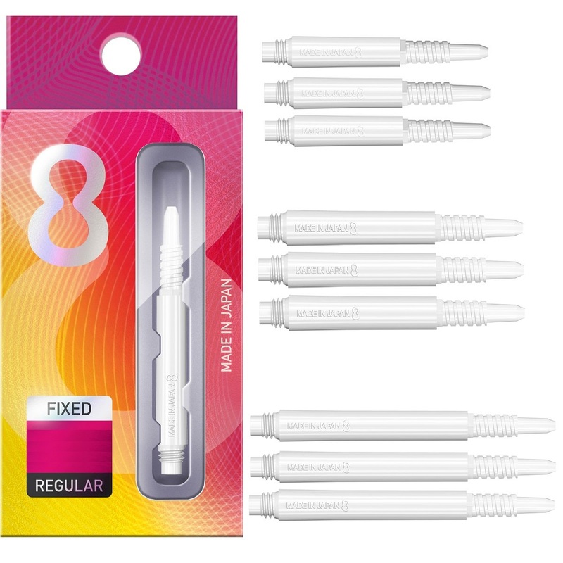 8 White Fixed Dart Stems / Shafts Short