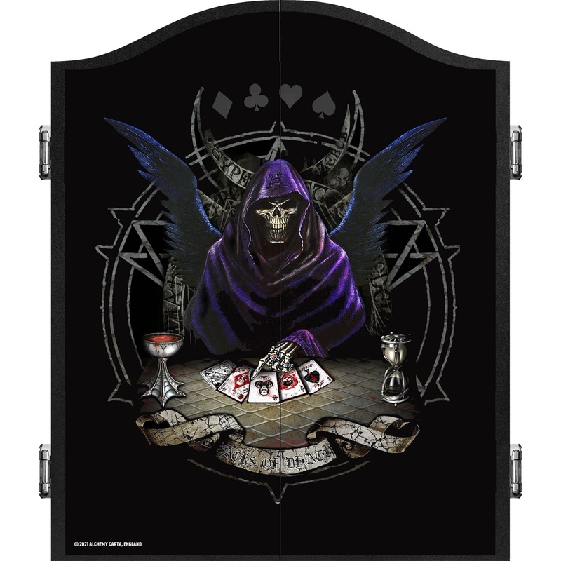 Alchemy Dartboard Cabinet – Official Licensed – Professional Design – Black – Aces of Death
