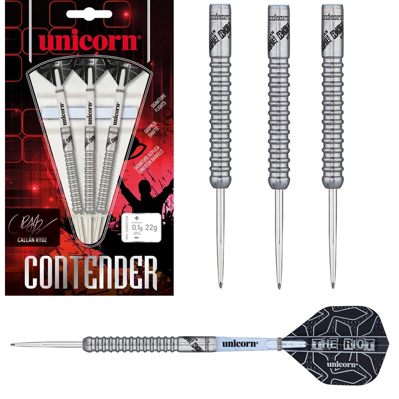 Callan Rydz Contender 90% Tungsten Steel Tip Darts by Unicorn 22 Gram