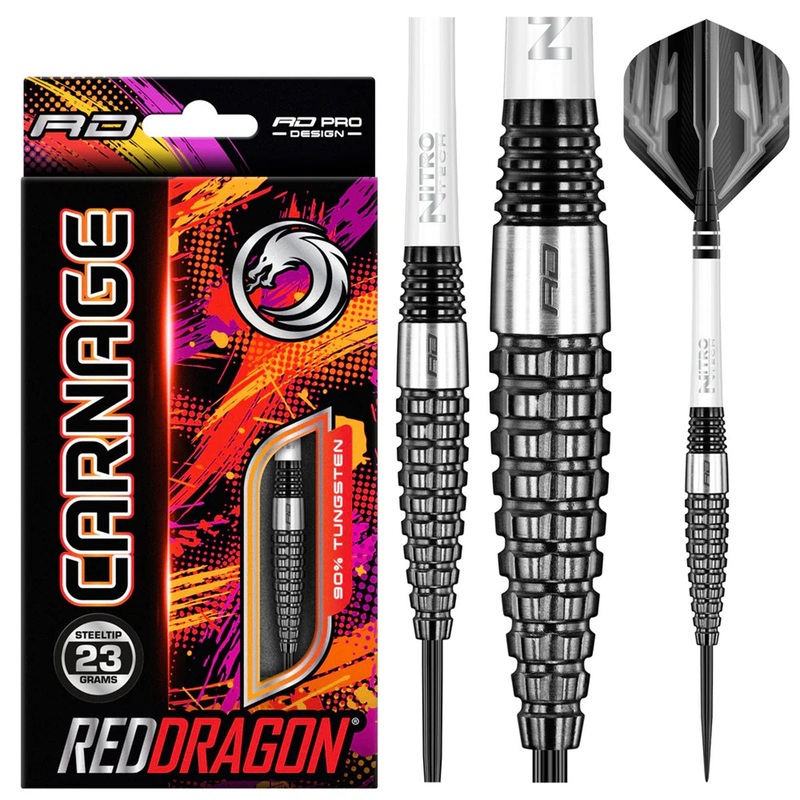 Carnage 3 90% Tungsten Steel Tip Darts by Red Dragon 23 Gram