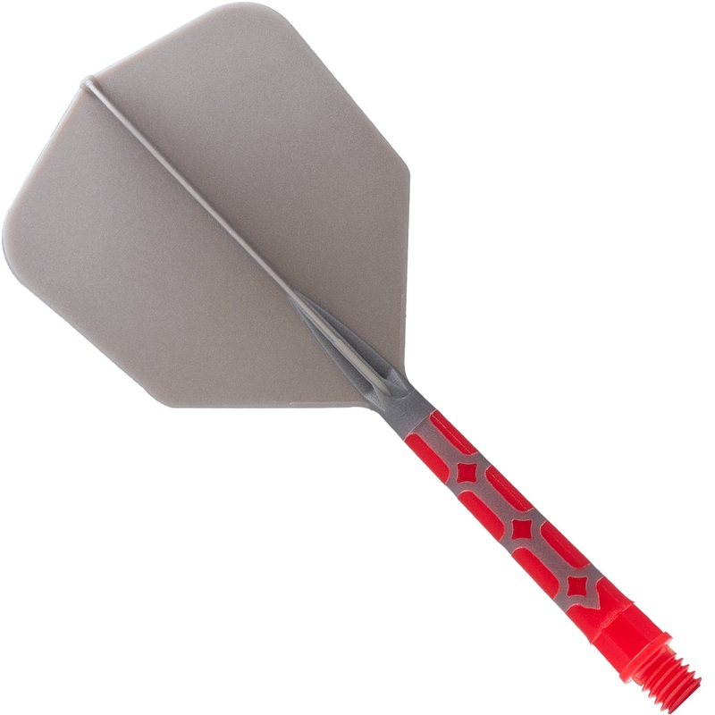 Cuesoul Rost T19 Integrated Dart Shaft and Flights – Big Wing – Red with Grey Flight Long