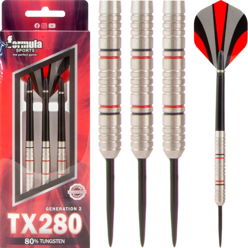 Formula Sports – TX280 Gen 2 Darts – Steel Tip – 80% Tungsten – 18g