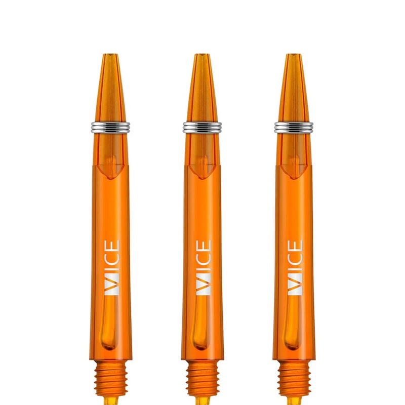 One80 Proplast Vice Dart Shafts – Transparent Orange – In Between Polycarbonate In Between (41mm in length excluding thread) Transparent Orange