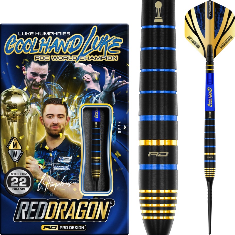 Red Dragon – Luke Humphries TX4 Avenger Darts – Steel Tip – 90% Tungsten – 22g 24g 22 grams