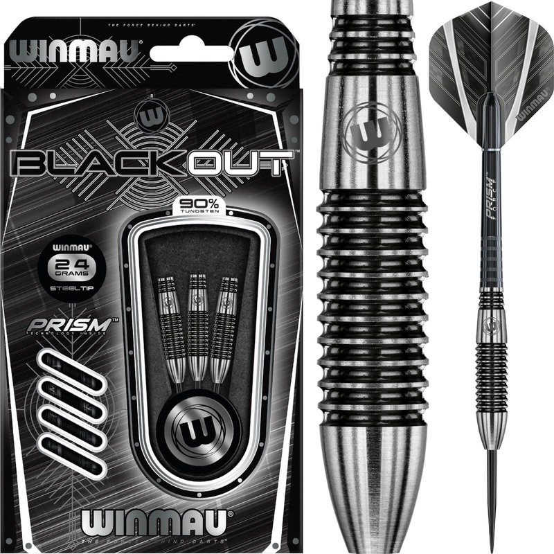 Winmau – Blackout Darts – Steel Tip – 90% Tungsten – 24g 26g 24 grams