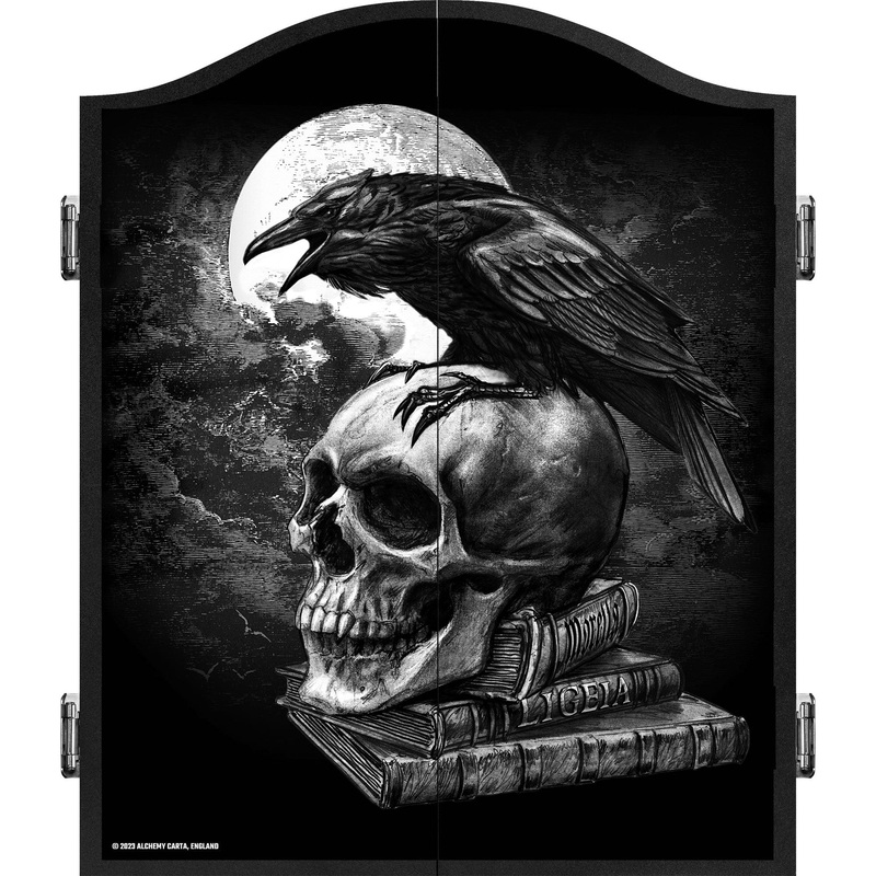Alchemy Dartboard Cabinet – Official Licensed – Professional Design – Black – Poes Raven