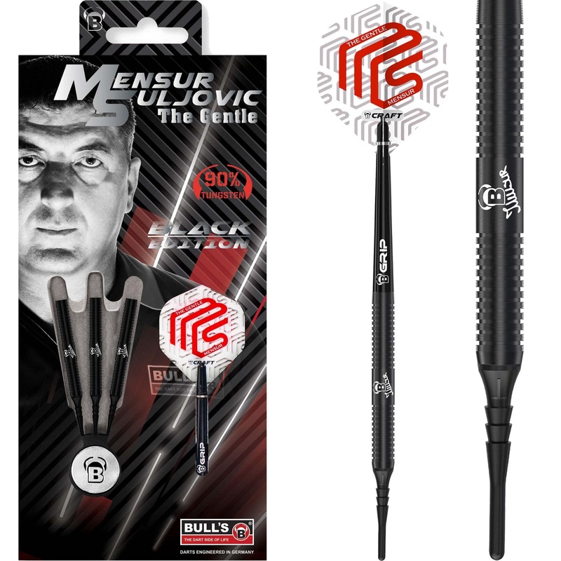 *BULL’S Mensur Suljovic Darts – Soft Tip – Black Edition 18g