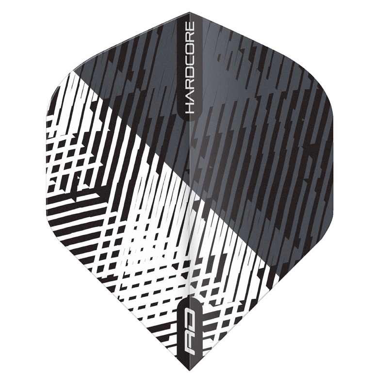Hardcore Radical Grey & Black Fleck Standard Dart Flights by Red Dragon
