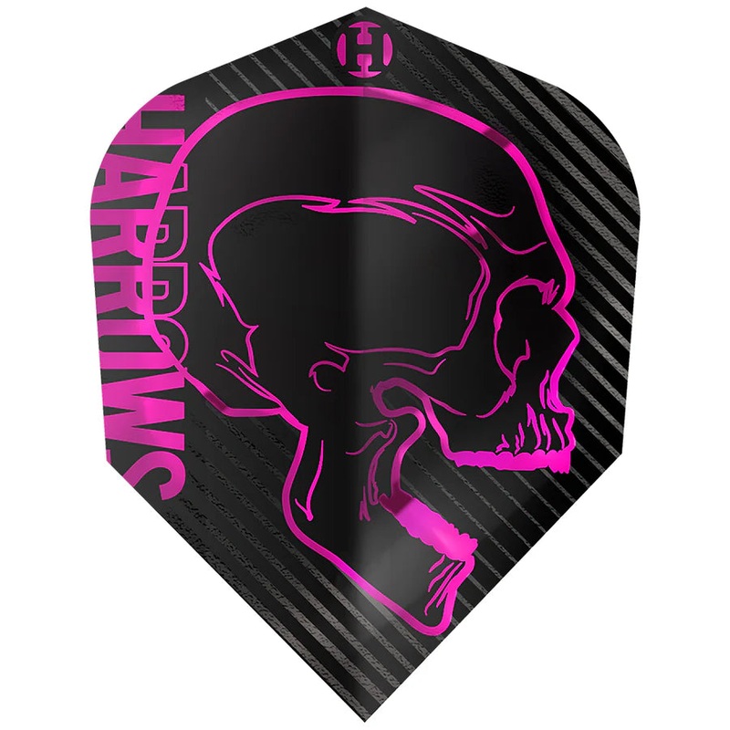 Harrows Rage Pink Skull Standard Dart Flights Standard 100 Micron Extra Strong