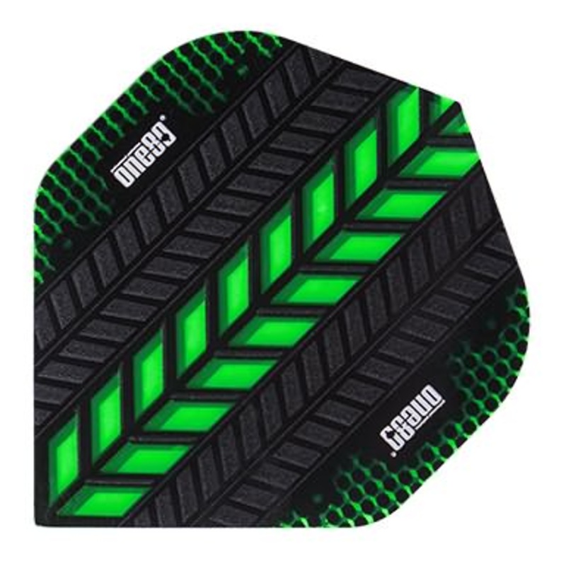 One80 Axis 01 Black/Green Dart Flights Standard 100 Micron Poly