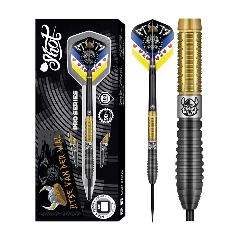Shot Pro Series Jitse van der Wal 90% Tungsten Steel Tip Darts 24 GRAM