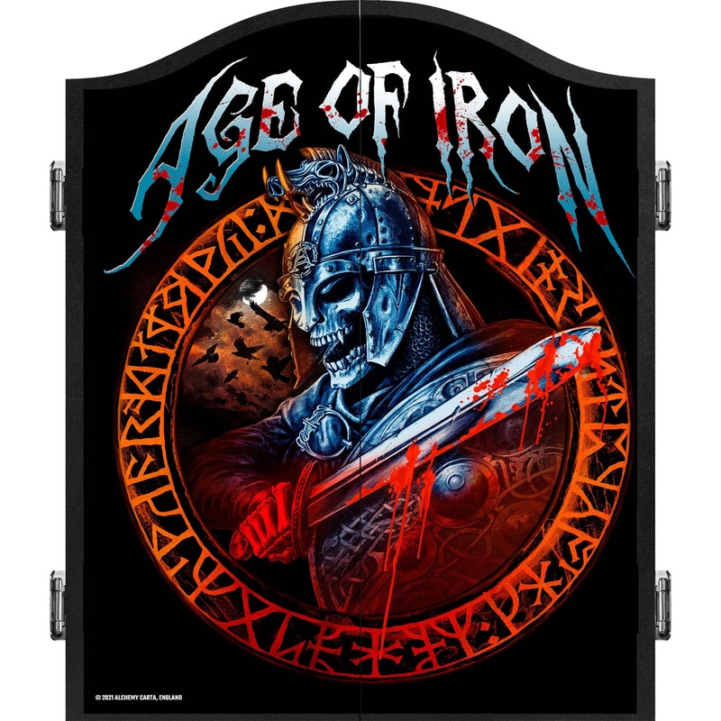 Alchemy Dartboard Cabinet – Official Licensed – Professional Design – Black – Age of Iron