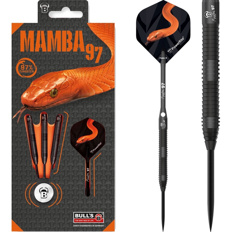 BULL’S Mamba 97 Darts – Steel Tip – M5 – Black Titanium 24g