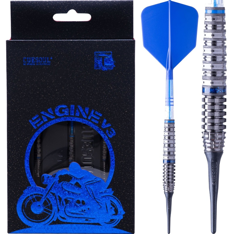 Cuesoul Engine V3 Darts – Soft Tip – 90% Tungsten – Hope Ring – Blue 18g