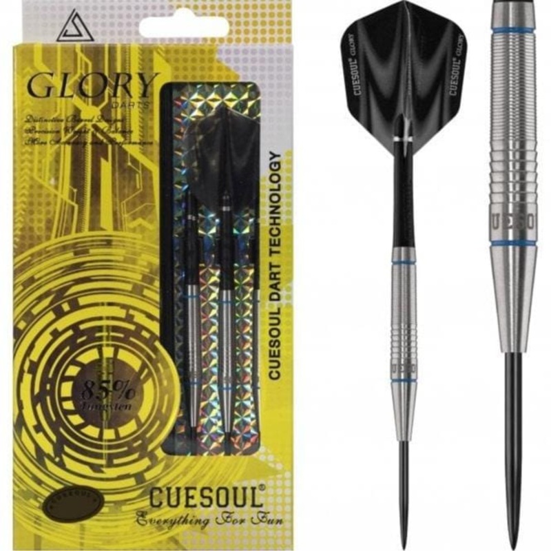 *Cuesoul – Steel Tip Tungsten Darts – Glory – Blue Grooves – Twin Grip 24g