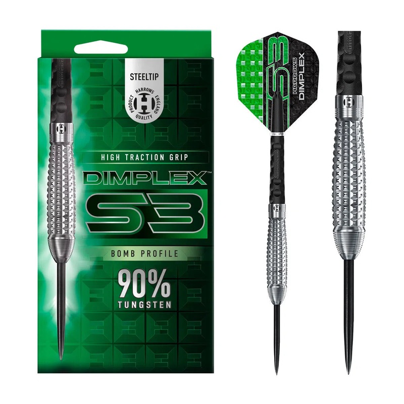 Harrows Dimplex S3 Bomb 90% Tungsten Steel Tip Darts 21 GRAM