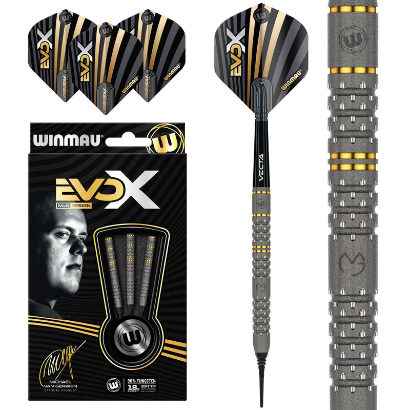 Michael van Gerwen MvG Evo X 90% Tungsten Soft Tip Darts by Winmau 20 Gram
