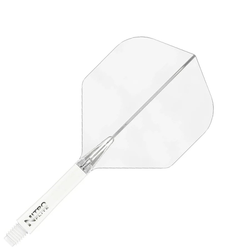 Red Dragon Nitro Flite Integrated Flight and Shaft System – No2 Intermediate White & Clear White and Clear Intermediate (28mm in length excluding thread) No. 2