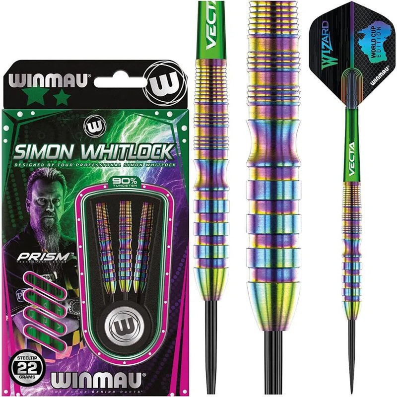 Winmau Simon Whitlock 90% Tungsten World Cup SE Steel Tip Darts 22 GRAM