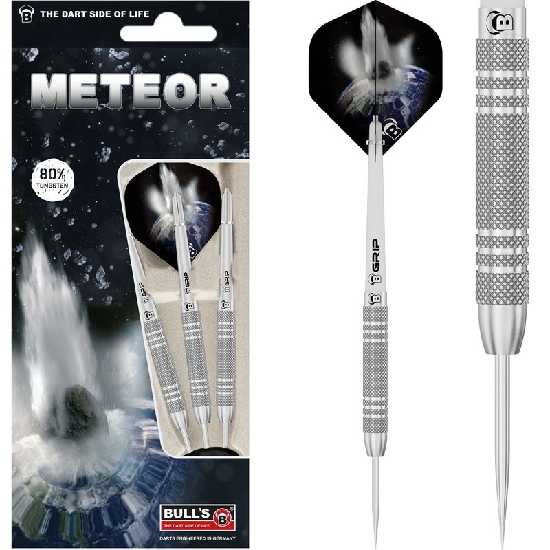 BULL’S Meteor Darts – Steel Tip – 80% Tungsten – MT3 – Knurled 21g