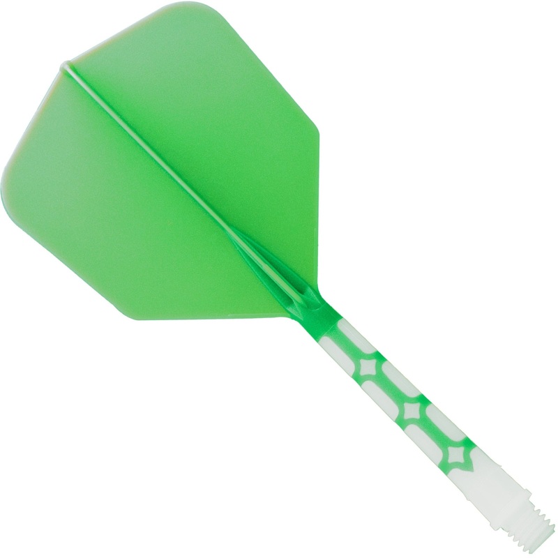 Cuesoul Rost T19 Integrated Dart Shaft and Flights – Big Wing – White with Green Flight Long