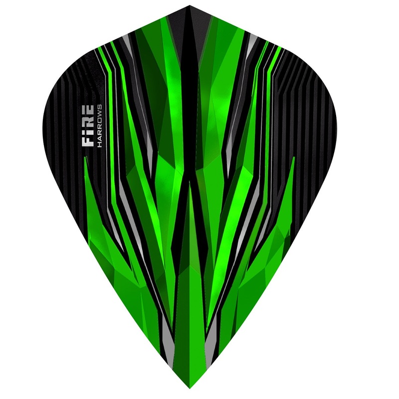 Harrows Fire Green Kite Dart Flights Green